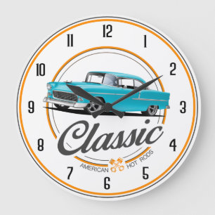 Klassieke Amerikaanse 1955 Hot Rods Large Clock Grote Klok
