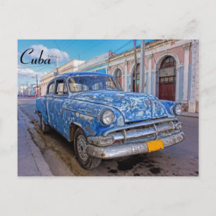 Klassieke Amerikaanse auto in Cienfuegos, Cuba-bri Briefkaart