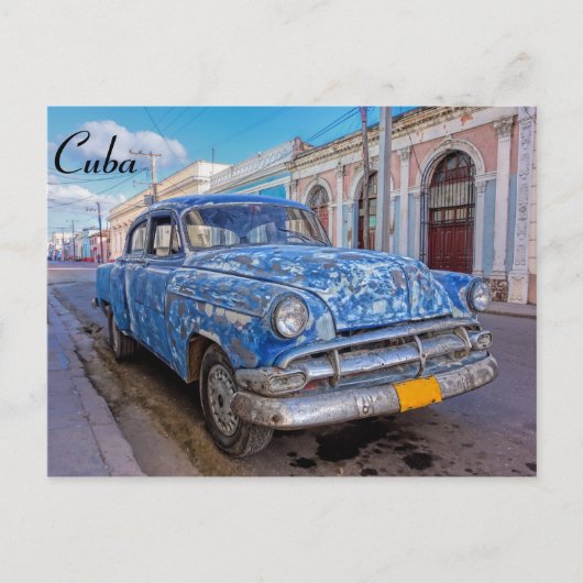 Klassieke Amerikaanse auto in Cienfuegos, Cuba-bri Briefkaart (Voorkant)