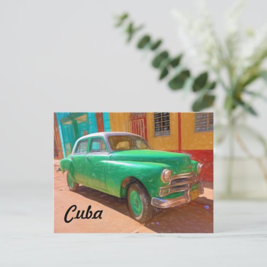 Klassieke Amerikaanse auto in Havana, Cuba-briefka Briefkaart (Staand voorkant)