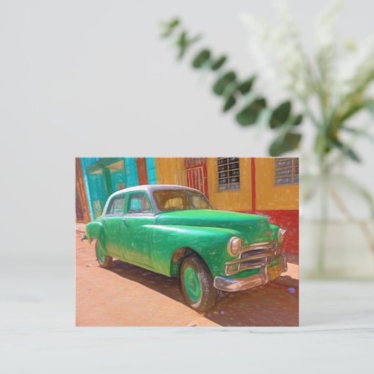 Klassieke Amerikaanse auto in Havana, Cuba-briefka Briefkaart (Staand voorkant)