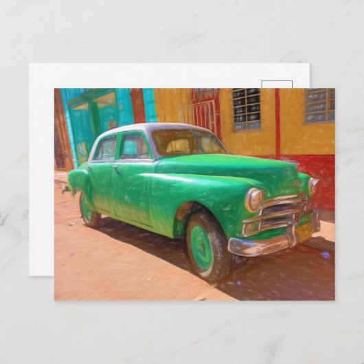 Klassieke Amerikaanse auto in Havana, Cuba-briefka Briefkaart (Voorkant / Achterkant)