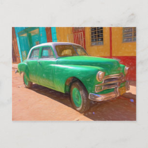 Klassieke Amerikaanse auto in Havana, Cuba-briefka Briefkaart