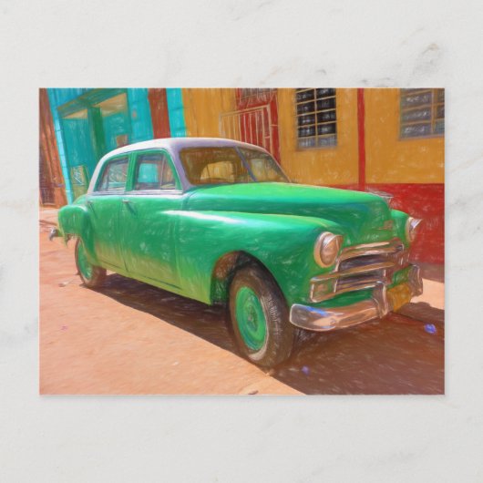 Klassieke Amerikaanse auto in Havana, Cuba-briefka Briefkaart (Voorkant)