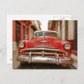 Klassieke Amerikaanse auto in straten van Havana,  Briefkaart (Voorkant / Achterkant)