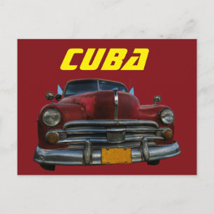 Klassieke Amerikaanse auto in Vinales, Cuba Briefkaart