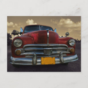 Klassieke Amerikaanse auto in Vinales, Cuba Briefkaart