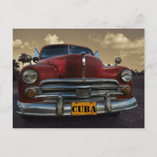 Klassieke Amerikaanse auto in Vinales, Cuba Briefkaart