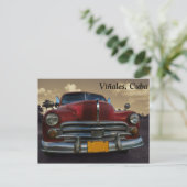 Klassieke Amerikaanse auto in Vinales, Cuba Briefkaart (Staand voorkant)