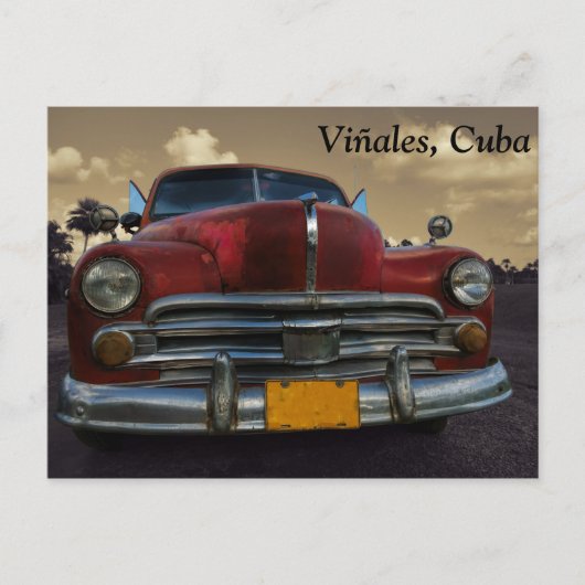 Klassieke Amerikaanse auto in Vinales, Cuba Briefkaart (Voorkant)