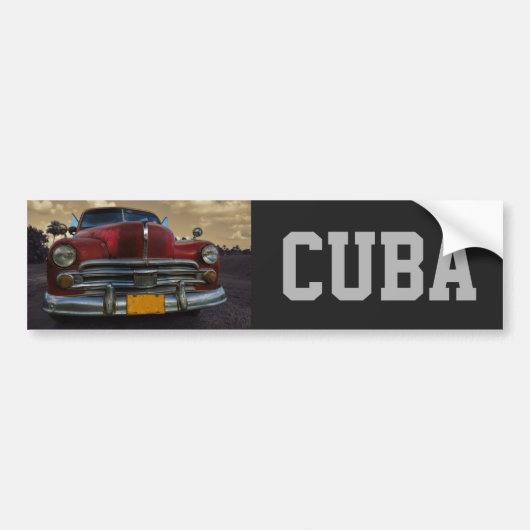 Klassieke Amerikaanse auto in Vinales, Cuba Bumpersticker (Voorkant)