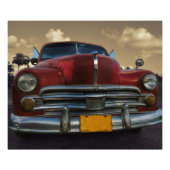 Klassieke Amerikaanse auto in Vinales, Cuba Foto Afdruk (Voorkant)