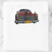 Klassieke Amerikaanse auto in Vinales, Cuba Ovale Sticker (Tas)