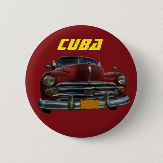 Klassieke Amerikaanse auto in Vinales, Cuba Ronde Button 5,7 Cm (Voorkant)