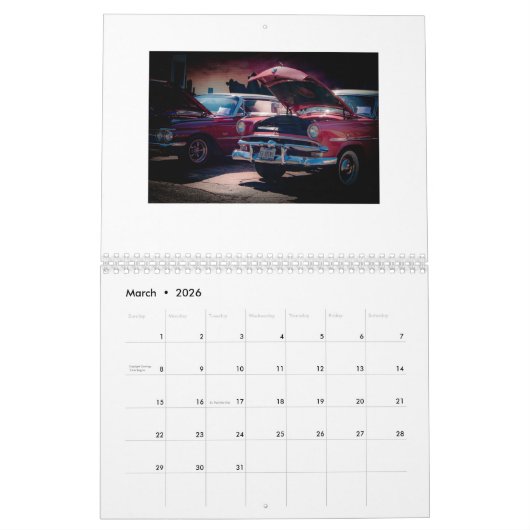 Klassieke Amerikaanse Automobiel Kalender (Mar 2026)