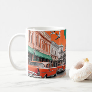 Klassieke Amerikaanse auto's Muur Kunstprint, Vint Koffiemok