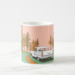 Klassieke Amerikaanse auto's Muur Kunstprint, Vint Koffiemok