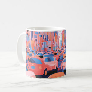 Klassieke Amerikaanse auto's Muur Kunstprint, Vint Koffiemok
