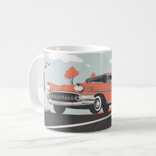 Klassieke Amerikaanse auto's Muur Kunstprint, Vint Koffiemok