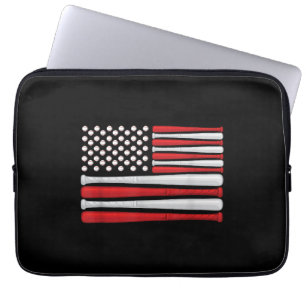 Klassieke Amerikaanse Baseball-vlag -  honkbal Laptop Sleeve