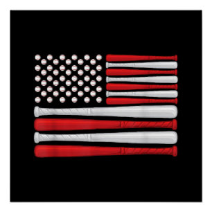 Klassieke Amerikaanse Baseball-vlag - honkbal Perfect Poster