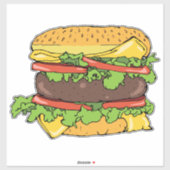 Klassieke Amerikaanse Cheeseburger Gourmet Burger Sticker (Vel)