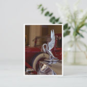 Klassieke Amerikaanse Chrome Hood Ornament Briefkaart (Staand voorkant)