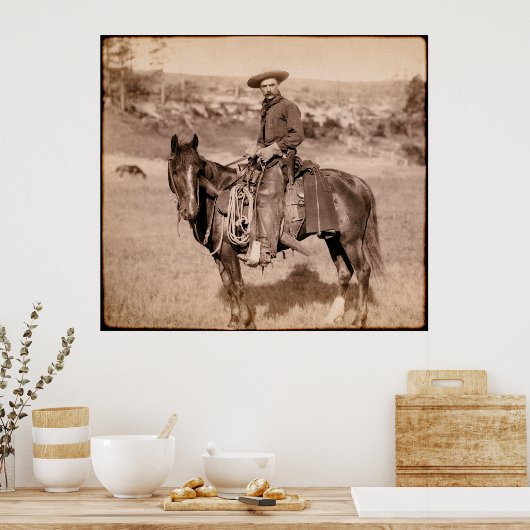 KLASSIEKE AMERIKAANSE COWBOY c. 1888 Poster (Keuken)