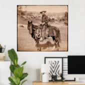KLASSIEKE AMERIKAANSE COWBOY c. 1888 Poster (Thuiskantoor)