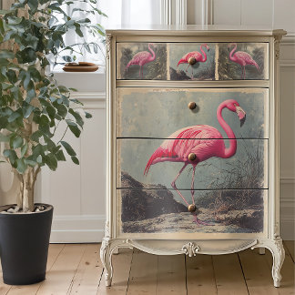 Klassieke Amerikaanse Flamingo Blauwe Decoupage Tissuepapier