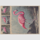 Klassieke Amerikaanse Flamingo Blauwe Decoupage Tissuepapier (Voorkant)