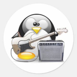 Klassieke Amerikaanse gitaar en versterkerbuis Ronde Sticker