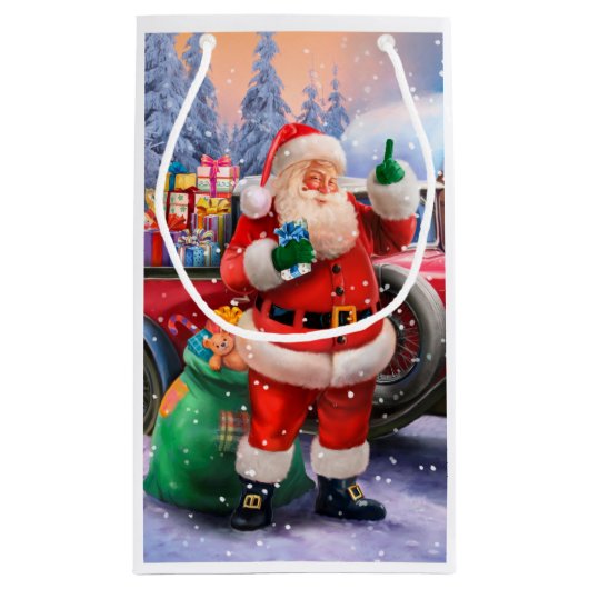 Klassieke Amerikaanse kerstman Klein Cadeauzakje (Achterkant)