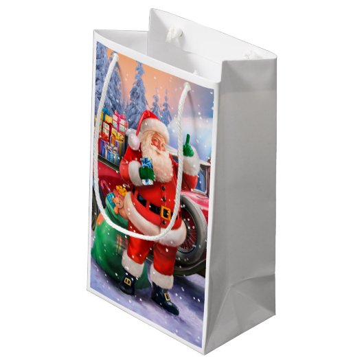 Klassieke Amerikaanse kerstman Klein Cadeauzakje (Achterkant Gekanteld)