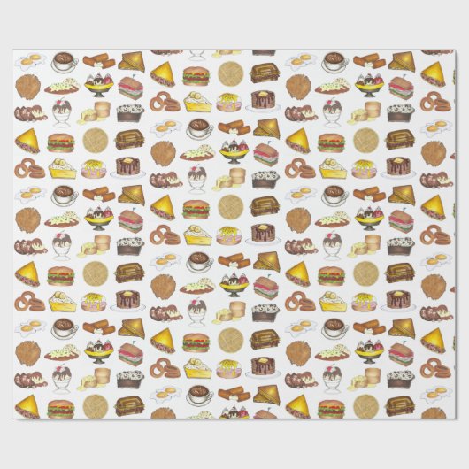 Klassieke Amerikaanse lunch tegen de schatkist Spo Cadeaupapier (Vlak)