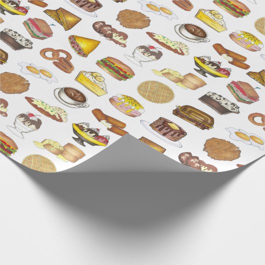 Klassieke Amerikaanse lunch tegen de schatkist Spo Cadeaupapier (Hoek)