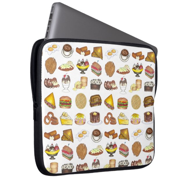 Klassieke Amerikaanse lunch tegen de schatkist Spo Laptop Sleeve (Voorkant Rechts)