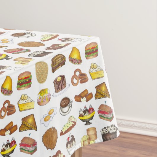 Klassieke Amerikaanse lunch tegen de schatkist Spo Tafelkleed (Voorbeeld)