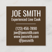 Klassieke Amerikaanse lunch tegen de schatkist Spo Vierkante Visitekaartje (Achterkant)