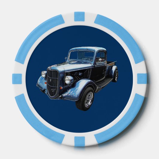 Klassieke Amerikaanse make Pickup uit 1937 Poker Chips (Voorkant)