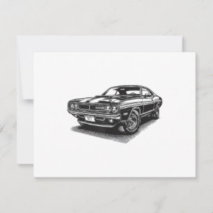 Klassieke Amerikaanse Muscle Car Retro Vintage 60s Save The Date