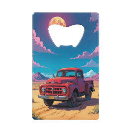 Klassieke Amerikaanse pick-up Creditkaart Flessenopener