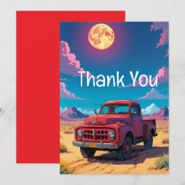 Klassieke Amerikaanse pick-up truck Bedankkaart