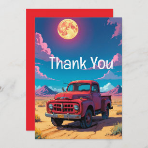 Klassieke Amerikaanse pick-up truck Bedankkaart