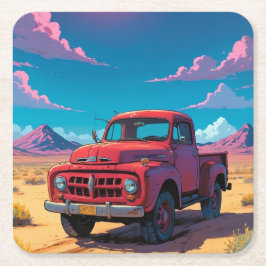 Klassieke Amerikaanse pick-up truck Kartonnen Onderzetters