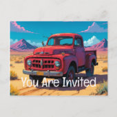 Klassieke Amerikaanse pick-up truck Uitnodiging Briefkaart (Voorkant)