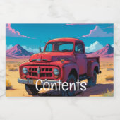 Klassieke Amerikaanse pick-up truck Voedselcontainer Etiket (Enkel label)