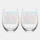 Klassieke Amerikaanse pick-up Wijnglas Zonder Voet (Achterkant)