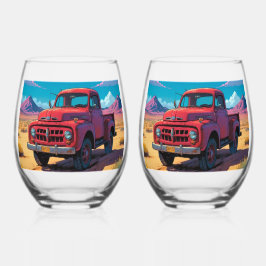 Klassieke Amerikaanse pick-up Wijnglas Zonder Voet