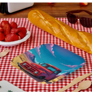 Klassieke Amerikaanse pick-uptruck Papieren Bordje